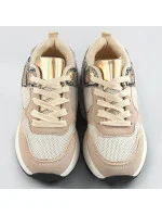 Béžové dámske športové topánky (6348)