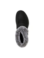 Skechers ON-THE-GO JOY FIRST GLANCE Dámske semišové kožené zimné topánky s umelou kožušinou Black (144041-BKGY) Dámske