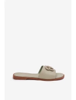 Płaskie Klapki Damskie Z Ozdobnym Detalem Zielone Nenitta