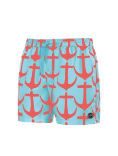 Pánske plavkové kraťasy Happy Self SM29-22 sv. modrá-vzor - Self