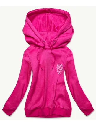 Krátka ružová dámska tepláková mikina (26013)