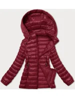 Dámska bordová prešívaná bunda s kapucňou J Style (16M9102-06)