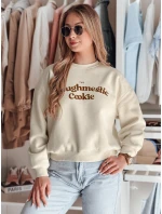 Dámska nadrozmerná mikina s potlačou COOKIES svetlo béžová FashionStreet BY1446 Dámska nadrozmerná mikina s potlačou COOKIES svetlo béžová FashionStreet BY1446