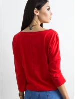 Voľná blúzka so zaväzovaním v spodnej časti červená (4691) Voľná blúzka so zaväzovaním v spodnej časti červená (4691)