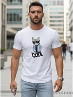Pánske tričko Stay COOL s potlačou biele FashionStreet NX5018R