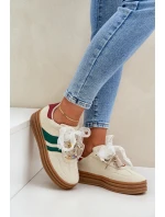 Sneakersy Damskie Z Przypinkami Beżowe Jariana