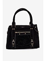 Aktovka Eco Suede kabelka s príveskom Black Sorielle