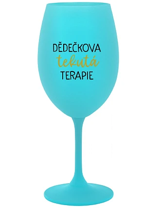 GIRL'S FLUID THERAPY - tyrkysový pohár na víno 350 ml