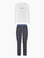 Pánsky pyžamový set - NM2184E 1MT - biela/modrá - Calvin Klein