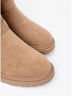 Vynikajúce Karmelowy dámske členkové topánky s plochým podpätkom Vynikajúce Karmelowy dámske členkové topánky s plochým podpätkom