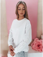 Dámska jednofarebná mikina LUMIVIA white FashionStreet BY1372 Dámska jednofarebná mikina LUMIVIA white FashionStreet BY1372