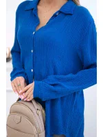 Bavlnená mušelínová košeľa chrpovo modrá