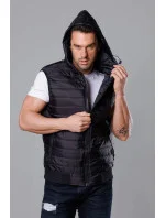 Čierna pánska vesta s kapucňou (8MY88-1)