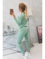 Súprava s gombíkovým výstrihom tmavo mätová