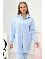 3-dielna súprava mikiny, topu a legínsov modrá