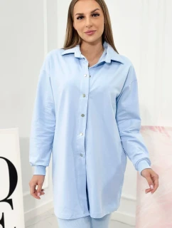 3-dielna súprava mikiny, topu a legínsov modrá