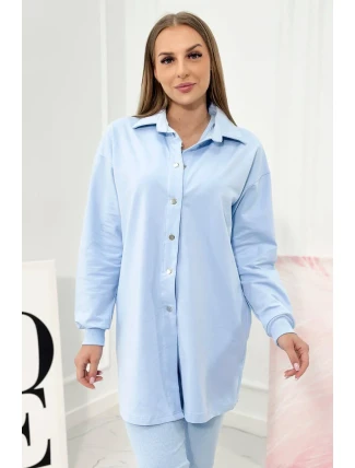 3-dielna súprava mikiny, topu a legínsov modrá