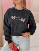 Dámska nadrozmerná mikina so zaväzovaním v motýliku SPARKI navy blue FashionStreet BY1403