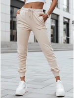 Dámske krémové velúrové tepláky FashionStreet UY2841 Dámske krémové velúrové tepláky FashionStreet UY2841