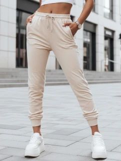 Dámske krémové velúrové tepláky FashionStreet UY2841