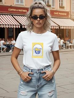 Dámske ležérne tričko s potlačou citrónov, biele, FashionStreet NX8044RY