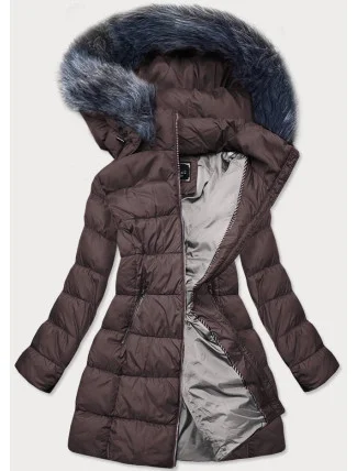 Dámska zimná prešívaná bunda v baklažánovej farbe (7701) Dámska zimná prešívaná bunda v baklažánovej farbe (7701)