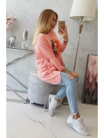 Oversize blúzka s dúhovou potlačou pier v marhuľovej farbe Oversize blúzka s dúhovou potlačou pier v marhuľovej farbe