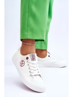 Damskie Materiałowe Tenisówki Cross Jeans LL2R4043 Białe