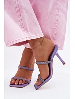 Dámské lodičky zdobené krystaly fialové Vittoria