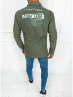 Pánska zelená košeľa FashionStreet DX2275