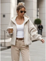 Dámska prechodná bunda s odnímateľnou kapucňou béžová FashionStreet TY5639
