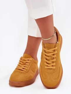 Zamszowe Sneakersy Damskie Big Star RR274846 HI-POLY SYSTEM Żółte