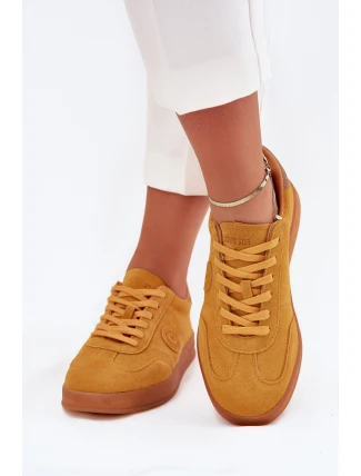 Zamszowe Sneakersy Damskie Big Star RR274846 HI-POLY SYSTEM Żółte