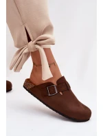 Dámské žabky Chodaki s přezkou Čokoládové Delirisse