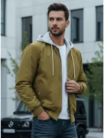 Pánska bunda bomber s kapucňou zelená FashionStreet TX5022