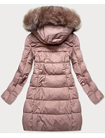 Dámska prešívaná zimná bunda s kapucňou Old Pink (7702) Dámska prešívaná zimná bunda s kapucňou Old Pink (7702)