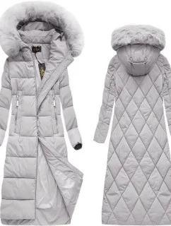 Dámska dlhá zimná bunda s kapucňou (7688BIG)