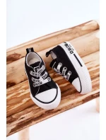 Dziecięce Materiałowe Trampki BIG STAR KK374049 Czarno-Białe