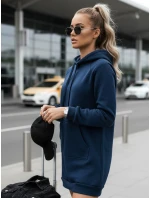 Dámska dlhá oversize mikina TIMMY tmavomodrá FashionStreet EY1930