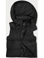 Dámska krátka vesta s kapucňou j.style čierna (16M9112-392) Dámska krátka vesta s kapucňou j.style čierna (16M9112-392)