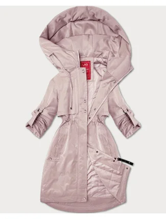 Dámska púdrovo ružová bunda s ohrnutými rukávmi LHD (LHD-24591)