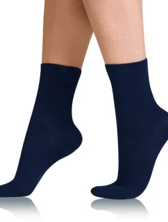 Dámske bavlnené ponožky s pohodlným lemom COTTON COMFORT SOCKS - BELLINDA - tmavo modrá