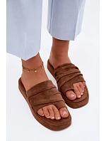 Dámské Pantolety S Řasením Hnědé Gelmira