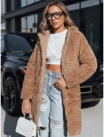 Dámska dlhá prešívaná bunda tmavobéžová FashionStreet TY5438