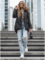 Dámska zimná bunda s kožušinou čierna FashionStreet TY5501