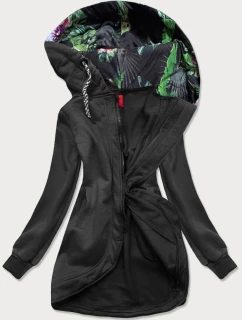 Dámska dlhá mikina na zips v grafitovej farbe (AMG815)