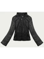 Krátka čierna dámska bunda so stojačikom J Style (11Z8127) Krátka čierna dámska bunda so stojačikom J Style (11Z8127)