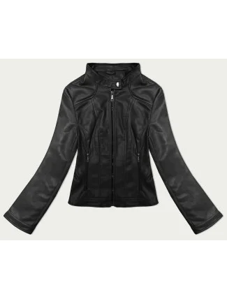 Krátka čierna dámska bunda so stojačikom J Style (11Z8127) Krátka čierna dámska bunda so stojačikom J Style (11Z8127)