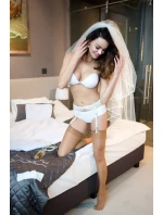 Dámsky podväzkový pás Fuchsia white - JULIMEX Dámsky podväzkový pás Fuchsia white - JULIMEX