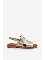 Zazoo 40385 Damskie Skórzane Sandały Złote Zazoo 40385 Damskie Skórzane Sandały Złote